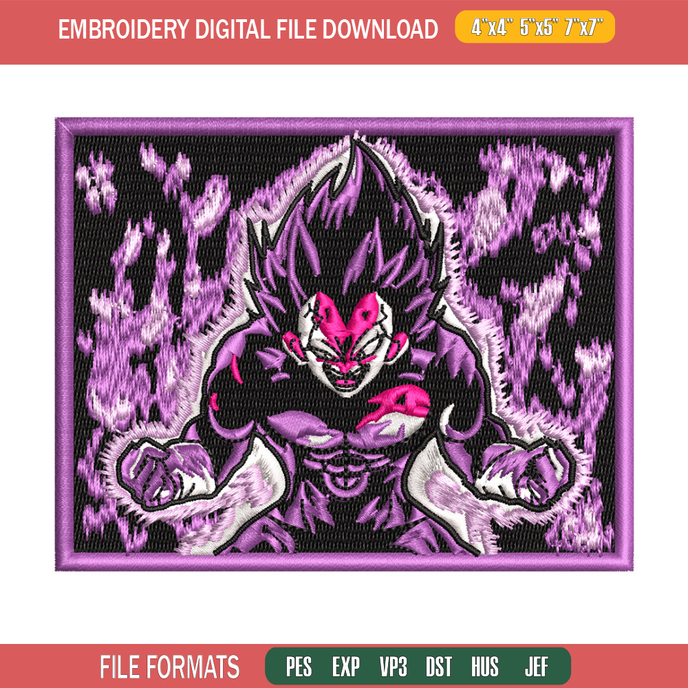 Vegeta ultra embroidery design, Dragonball embroidery, Nike design, Embroidery shirt, Embroidery file, Digital download.jpg