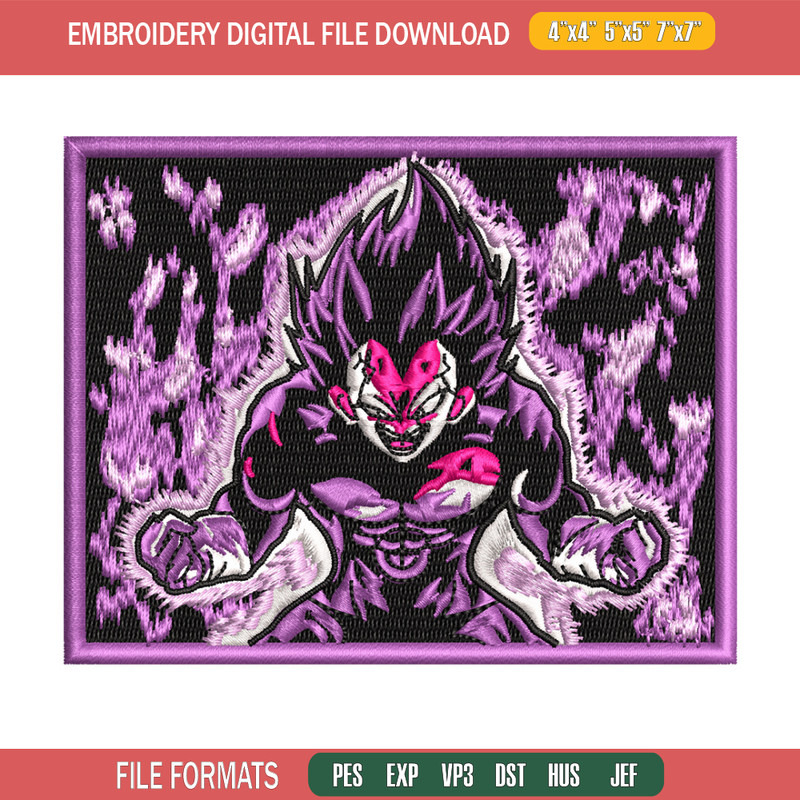 Vegeta ultra embroidery design, Dragonball embroidery, Nike design, Embroidery shirt, Embroidery file, Digital download.jpg
