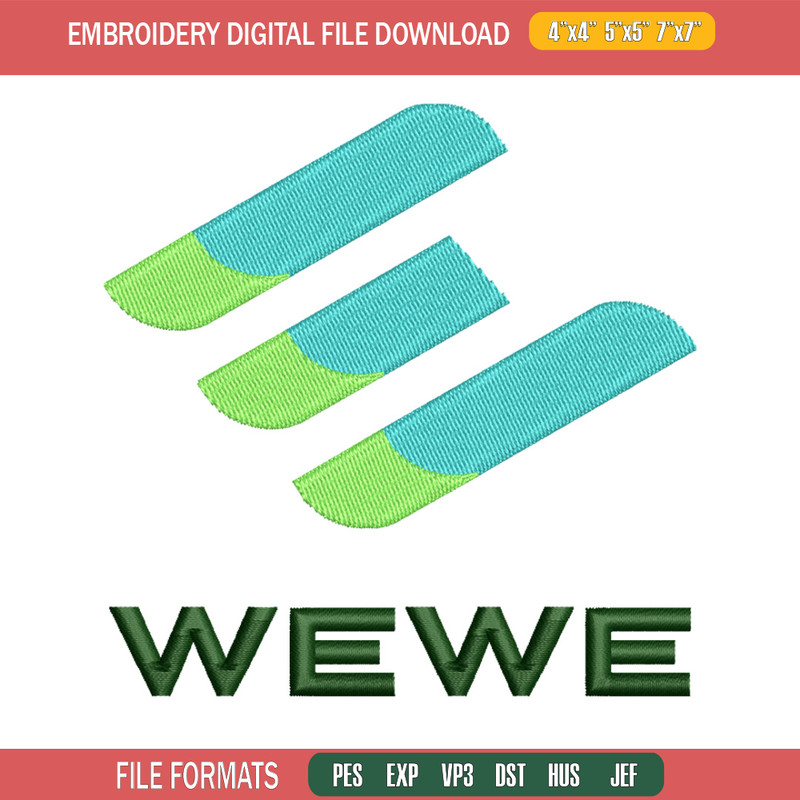 Wewe logo embroidery design, Wewe logo embroidery, logo design, Logo shirt, embroidery file, Digital download.jpg