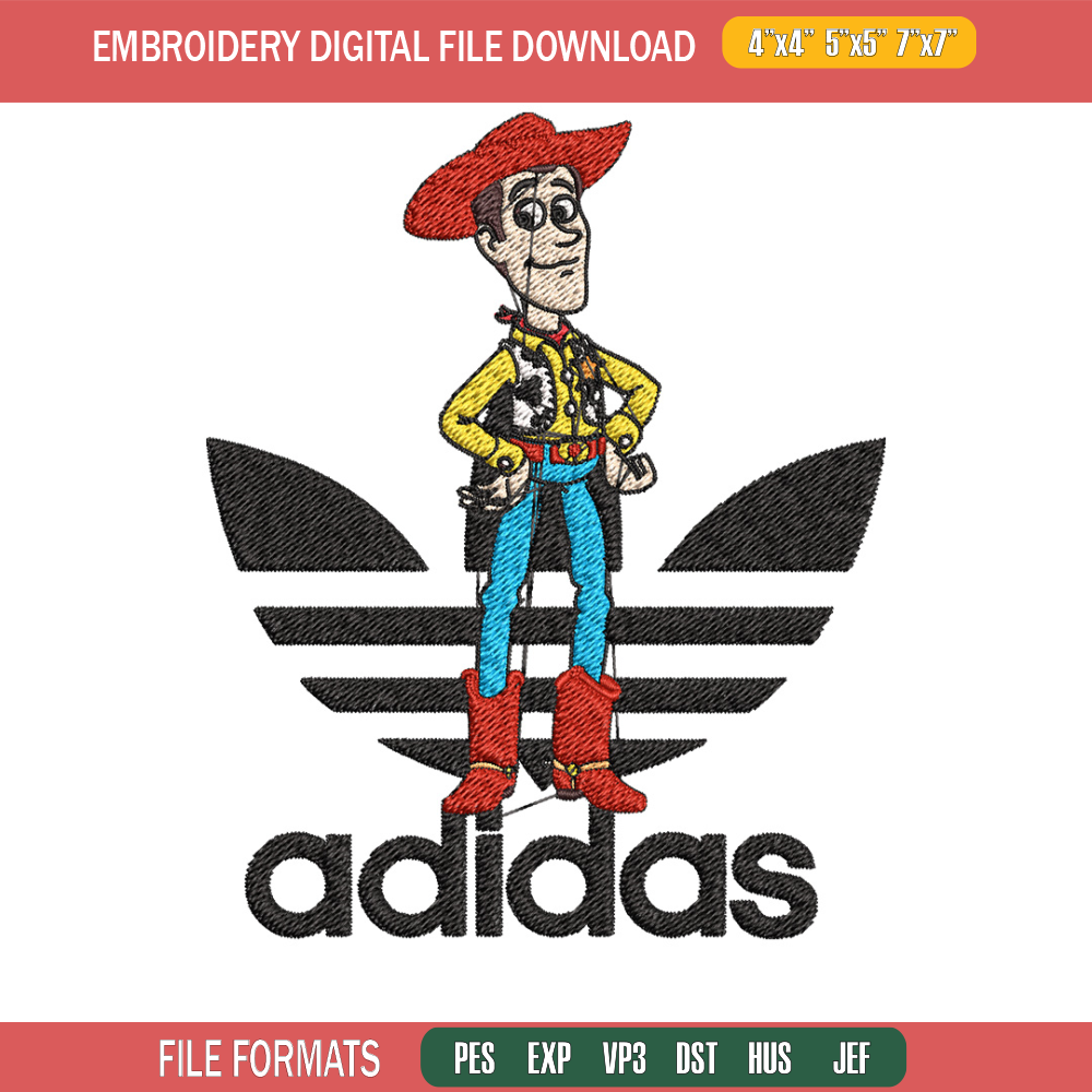 Woody adidas Embroidery Design, Adidas Embroidery, Embroidery File, Brand Embroidery, Logo shirt, Digital download.jpg
