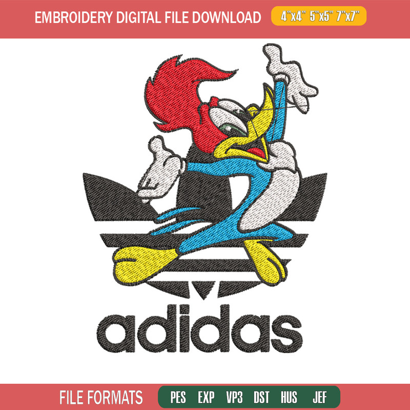 Woody cartoon Embroidery Design, Adidas Embroidery, Embroidery File, Brand Embroidery, Logo shirt, Digital download.jpg