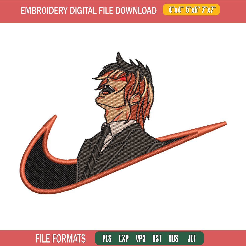 Yagami nike embroidery design, Death note embroidery, Nike design, Embroidery shirt, Embroidery file, Digital download.jpg