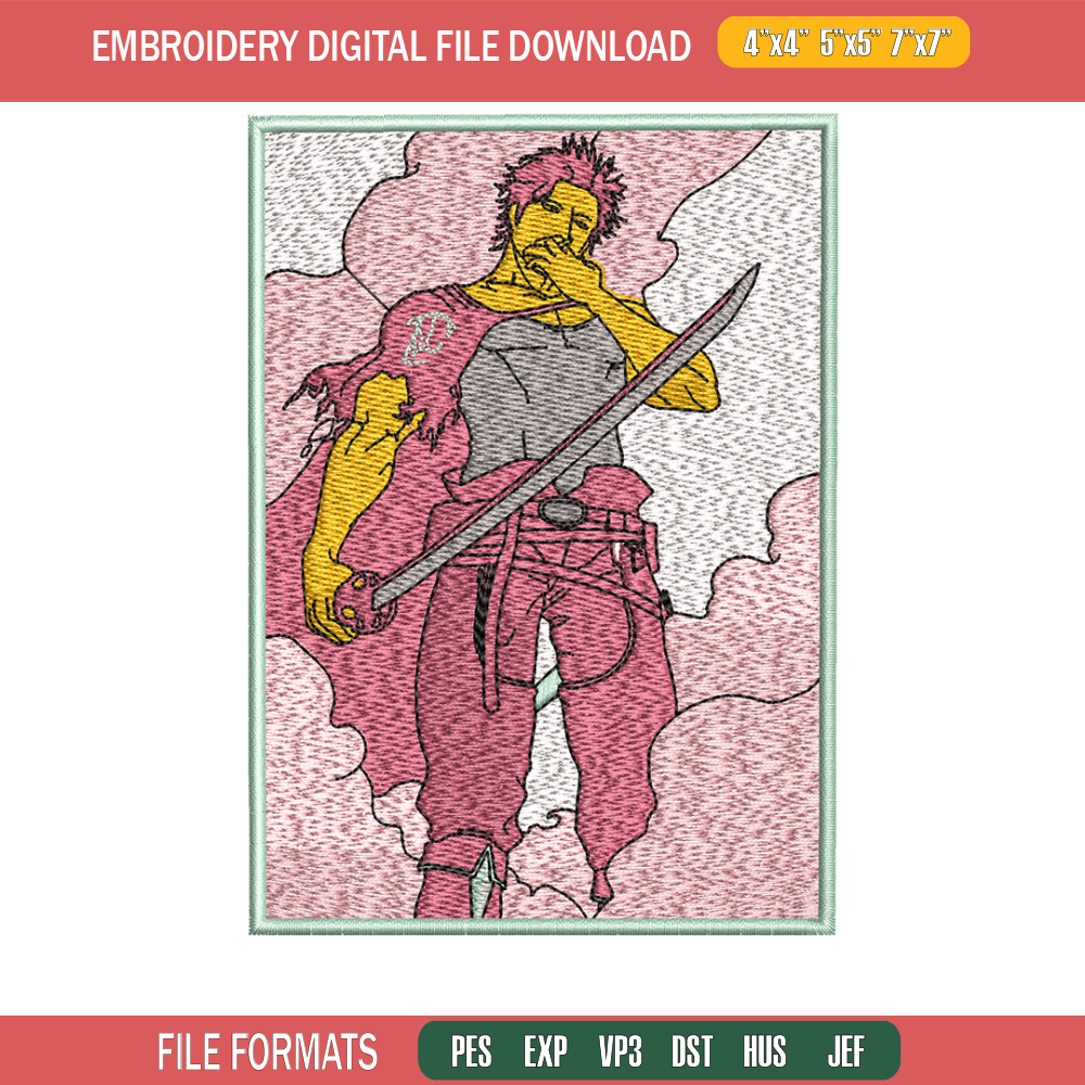 Yami poster embroidery design, Black clover embroidery, Anime design,Embroidery shirt, Embroidery file, Digital download.jpg