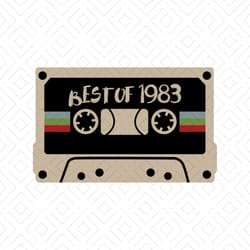 best of 1983, 1983, vintage, vintage svg, cassette tape, cassette tape svg, vintage cassette, png, dxf, eps