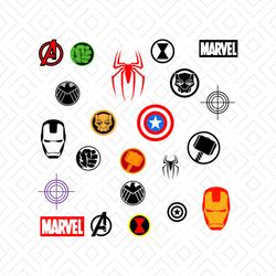 logo marvel svg, logo ironman, hulk, thor, spiderman,etc... svg, png, dxf, eps