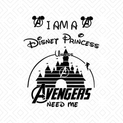 i am a disney princess unless avengers need me shirt svg, funny shirt, disney princess, disney shirt svg, marvel avenger