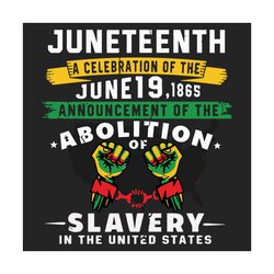 juneteenth a celebration of the june 19 1865 svg, juneteenth svg, june 19th svg, abolation svg, slavery svg, black freed