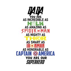 dada you are as incredible as hulk svg, fathers day svg, dada svg, super dad svg, dad hero svg, marvel dad svg, marvel i