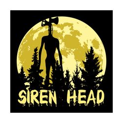 cryptid yellow moon with bats siren head folklore svg, trending svg, siren head svg, folklore svg, lamp head svg, crypti