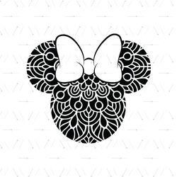 minnie mouse head mandala pattern svg