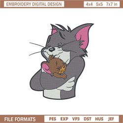tom and jerry embroidery design, embroidered shirt, brand embroidery, brand design, brand shirt, digital download,