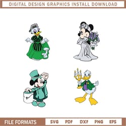 mickey and friends haunted pals svg bundle, haunted mansion svg, disney friends halloween svg png dxf eps