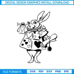 the white rabbit alice in wonderland character svg