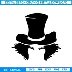 the mad hatter head alice in wonderland silhouette svg