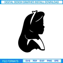 alice in wonderland disney cartoon character silhouette svg