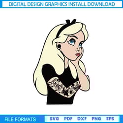 punk girl alice in wonderland svg layered file