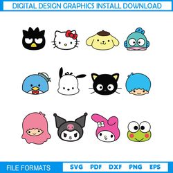 sanrio characters bundle svg, sanrio svg, hello kitty svg, kawaii svg