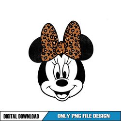 leopard bow girl minnie mouse png