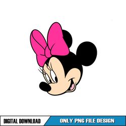 pink bow minnie mouse head png