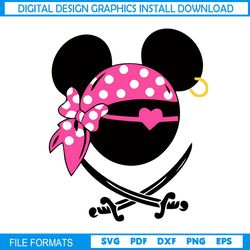 minnie mouse pirate svg design idea