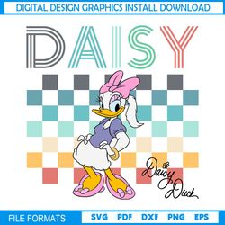 disney girl daisy duck signature classic svg