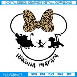 minnie mouse head hakuna matata svg