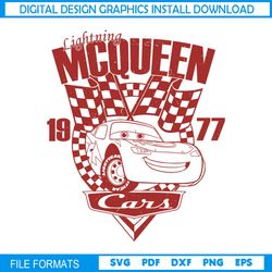 disney pixar cars racing lightning mcqueen svg
