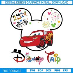 disney trip lightning mcqueen cars mickey svg
