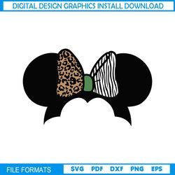minnie head animal kingdom wild bow tie svg