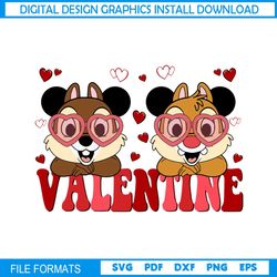 valentine chip and dale heart glasses svg