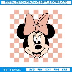 minnie mouse head checkered pattern svg
