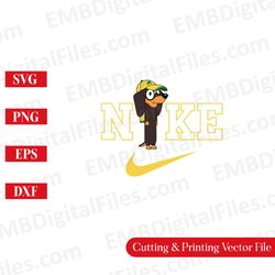 nike swoosh bluey character snicker svg for cricut