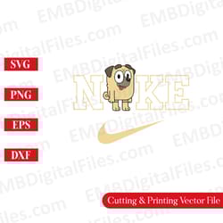 nike swoosh bluey character buddy svg for cricut