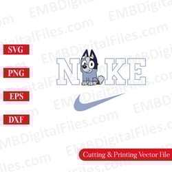 nike swoosh bluey cartoon character svg for cricut