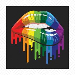lgbt rainbow shirt lips pride svg, lgbt svg, dripping lgbt svg, lgbt lips svg, rainbow lips svg, gay svg, lesbian svg, h