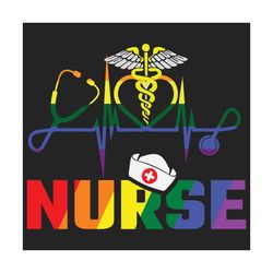 nurse lgbtq gay pride rainbow svg, lgbt svg, nurse svg, lgbt heartbeat svg, lgbt nurse svg, gay svg, lesbian svg, gay pr