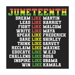 juneteenth ancestors black african dream like leaders svg, juneteenth svg, june 19th svg, black people svg, black leader