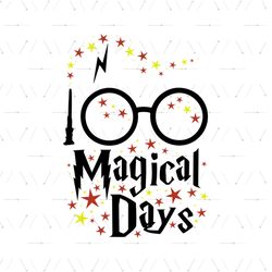 100 magical days svg, 100th days svg, harry potter glasses svg, star svg, harry potter svg, back to school svg, student