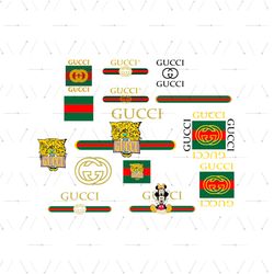 gucci bundle svg, brand svg, mickey svg, minnie svg, tiger svg, gucci svg, gucci logo svg, famous brand svg, logo brand