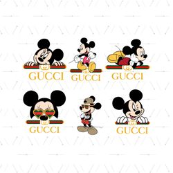gucci logo bundle svg, brand svg, gucci svg, mikcey mouse svg, minnie mouse svg, gucci logo svg, fashion logo svg, famou