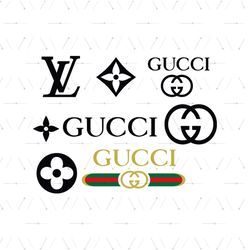 gucci louis vuitton logo bundle svg, brand svg, gucci svg, louis vuitton svg, louis vuitton logo svg, fashion logo svg,