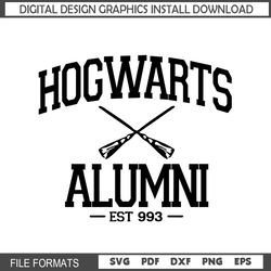 Hogwarts Wizard School Logo Alumni Est 993 SVG Cut File