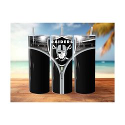 raiders 20oz skinny tumbler sublimation design