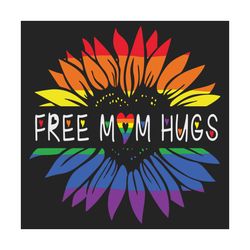 free mom hugs gay pride daisy rainbow flower hippie svg, lgbt svg, free mom hugs, lgbt hugs svg, lgbt support, hippie lg