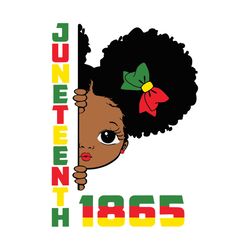 juneteenth celebrating 1865 cute black girl svg, juneteenth svg, black daughter svg, juneteenth 1865 svg, june 19th svg,