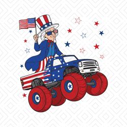uncle sam riding monster truck 4th of july svg, independence svg, uncle sam svg, july 4th car svg, parade svg, celebrate