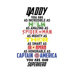 daddy you are as incredible as hulk svg, fathers day svg, daddy svg, super dad svg, dad hero svg, marvel dad svg, marvel