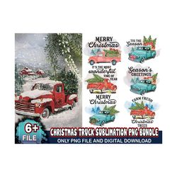 Christmas Truck Sublimation PNG Bundle, Christmas Png, Christmas Truck Png, Xmas Png, Merry Christmas Png, Santa Png, Ch