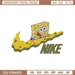 spongebob nike embroidery design, nike embroidery, brand embroidery, embroidery file, logo shirt, embroidery design,