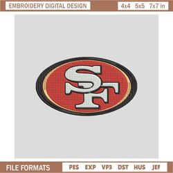 San Francisco 49ers Logo Embroidery Design File, San Francisco Embroidery Design File,